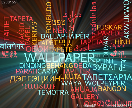 Image of Wallpaper multilanguage wordcloud background concept glowing