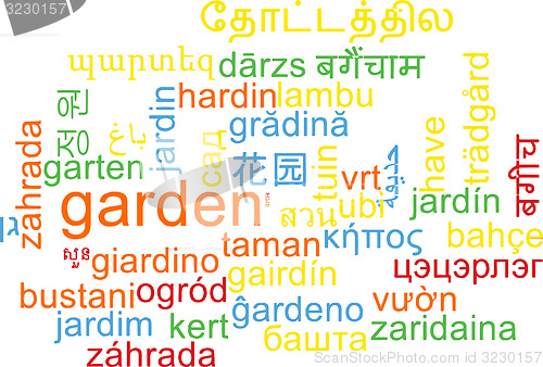 Image of Garden multilanguage wordcloud background concept