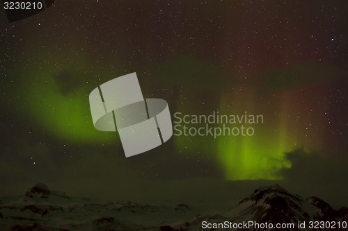 Image of Different colors of northern lights in Iceland