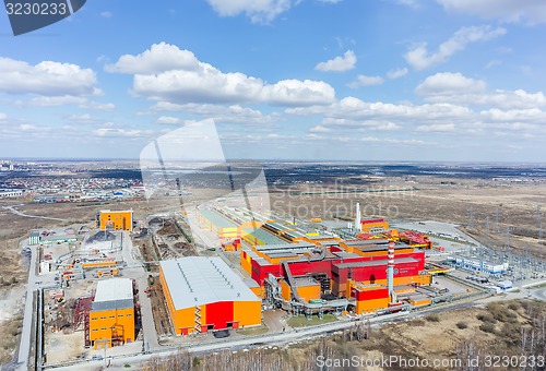 Image of Aerial view on iron and steel works factory.Russia