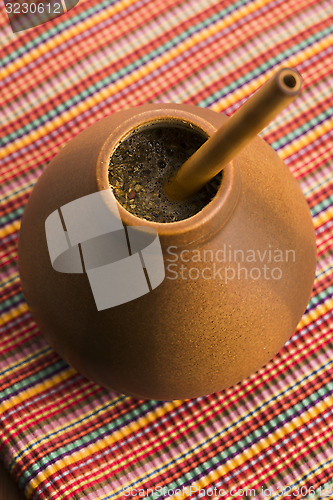 Image of Calabash and bombilla with yerba mate