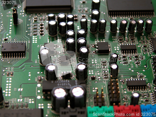 Image of detail of a computer motherboard