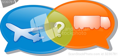 Image of Air land transport conversation negotiation argument Illustratio