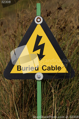 Image of Yellow electrical hazard sign