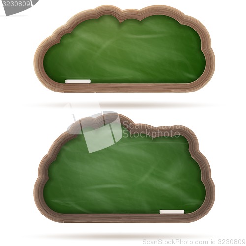 Image of Blank green Blackboard cloud set. EPS 10 