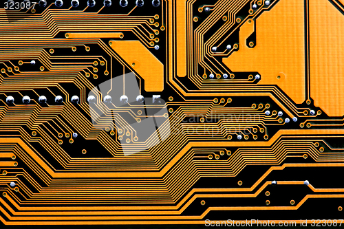 Image of circuits of a computer motherboard