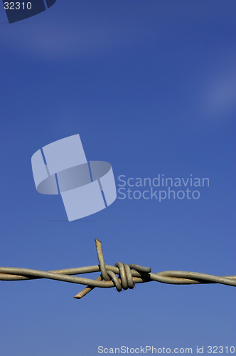 Image of Barbed wire fence detail