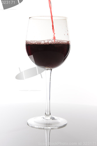 Image of Red wine pouring down