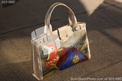 Image of women bag with color print 