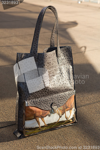 Image of women bag with color print 