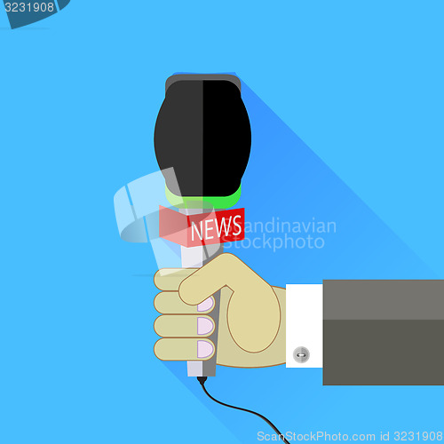 Image of Reporter Holding a Microphone