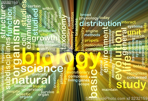 Image of Biology wordcloud concept illustration glowing