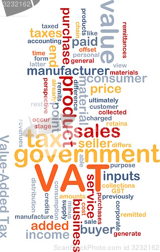 Image of VAT wordcloud concept illustration