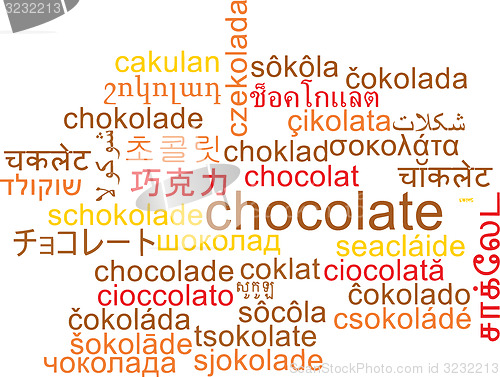 Image of Chocolate multilanguage wordcloud background concept