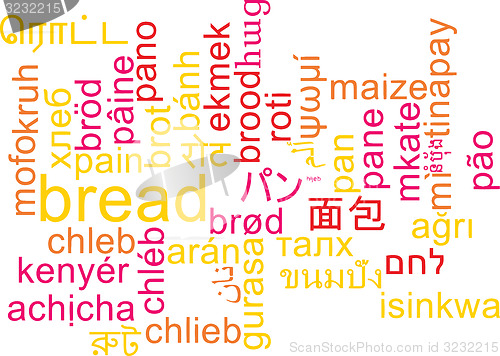 Image of Bread multilanguage wordcloud background concept