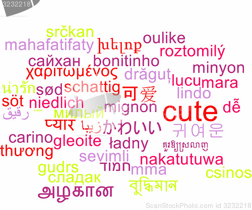 Image of Cute multilanguage wordcloud background concept