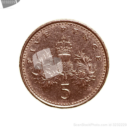Image of Retro look Five pence coin