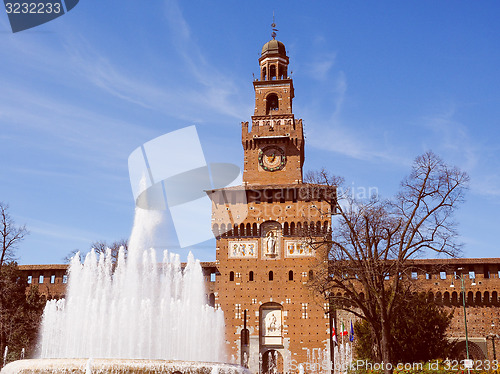 Image of Retro look Castello Sforzesco Milan