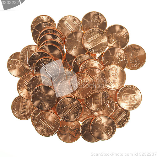 Image of Dollar coins 1 cent wheat penny cent