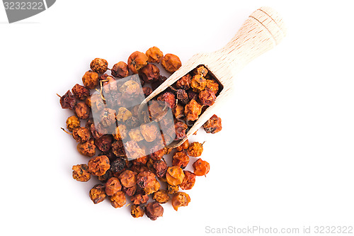 Image of Dried rowan berries on a white background 