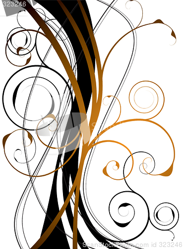 Image of orange floral swirl