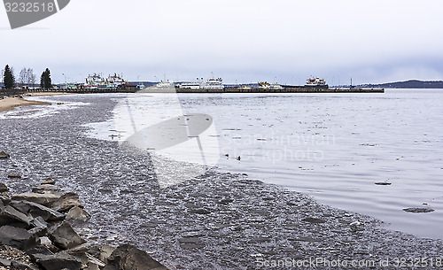 Image of Nothern lake port in spring season