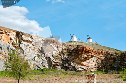 Image of Traditional windmills in Consuegra, Toledo, Spain