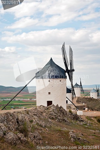 Image of View of windmills in Consuegra, Spain