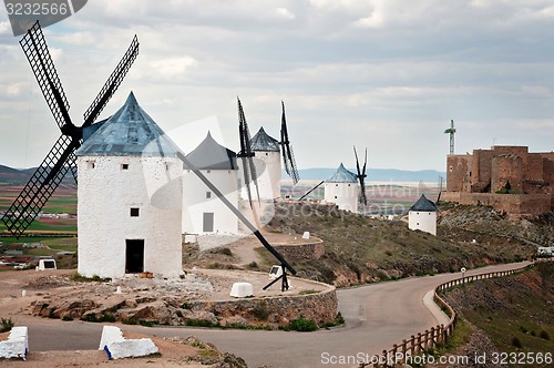 Image of View of windmills in Consuegra, Spain