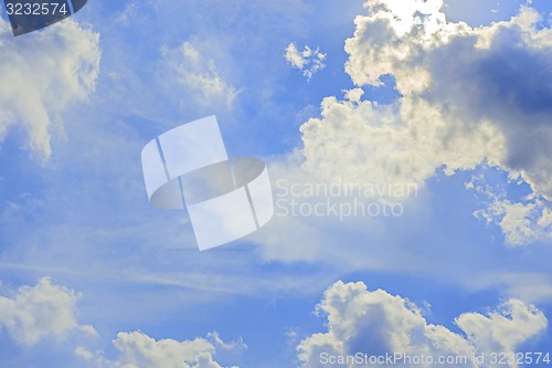 Image of Blue sky with white clouds