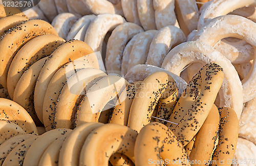 Image of Bagels with poppy seeds and sugar.