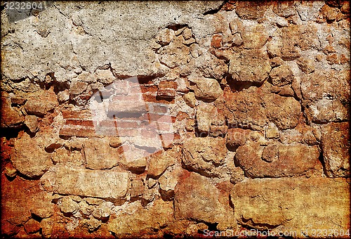 Image of Old stone and brick wall