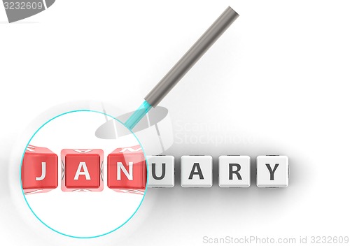 Image of January puzzle with magnifying glass