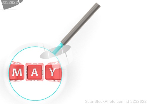 Image of May puzzle with magnifying glass