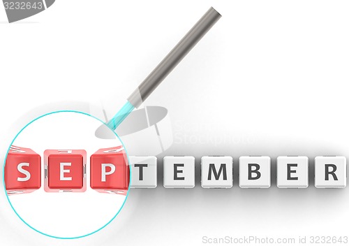 Image of September puzzle with magnifying glass
