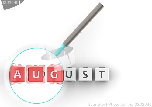 Image of August puzzle with magnifying glass