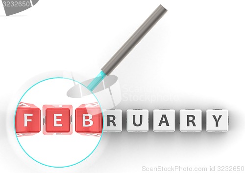 Image of February puzzle with magnifying glass