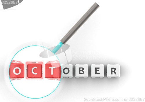 Image of October puzzle with magnifying glass