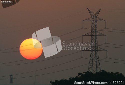 Image of Hazy industrial sunrise