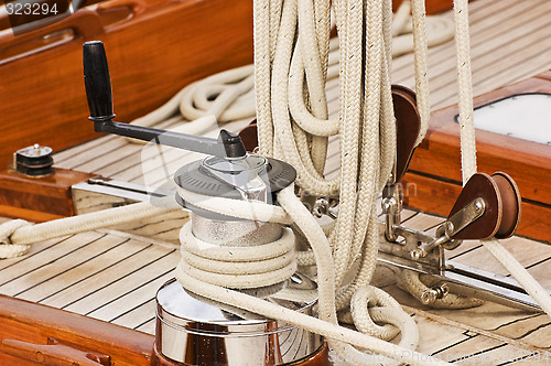Image of Winch rope and pulleys