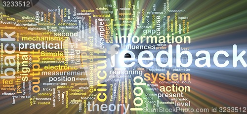 Image of feedback wordcloud concept illustration glowing