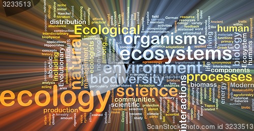 Image of ecology wordcloud concept illustration glowing