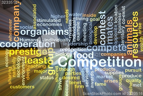 Image of competition wordcloud concept illustration glowing