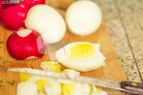 Image of Ingredients for salad. 