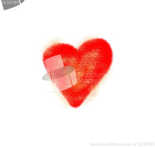 Image of Abstract red heart on white background