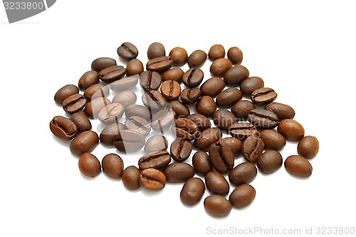 Image of Coffee grains on white