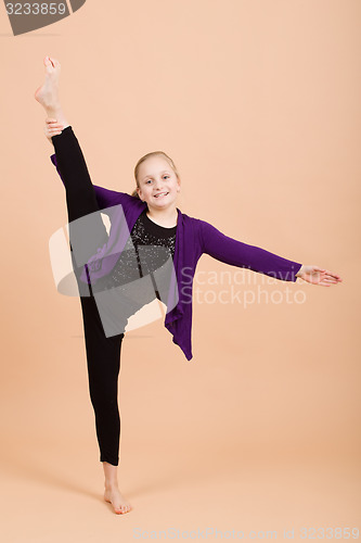 Image of Fashion smiley european little girl posing
