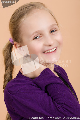 Image of Fashion smiley european little girl posing