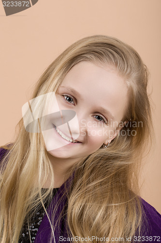 Image of Fashion smiley european little girl posing