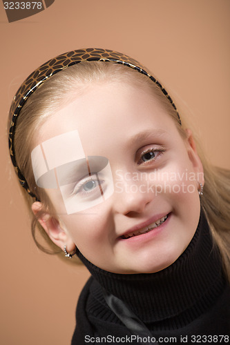 Image of Fashion smiley european little girl posing